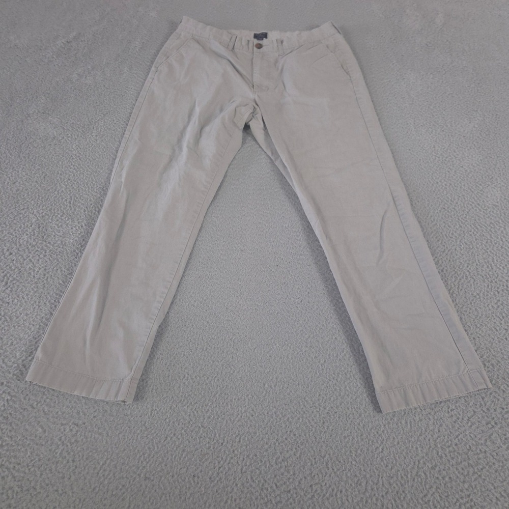 J.Crew‎ Pants Mens 34x30 Gray Sutton Straight Leg Cotton Chino Trousers Khaki